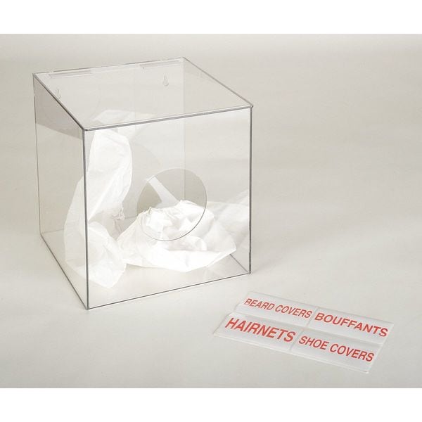 Condor Protection Dispenser, PETG, clear, 10 x 10 x 10" - 3UZG3