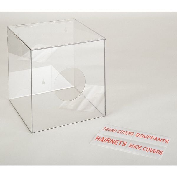 Condor Protection Dispenser, PETG, clear, 10 x 10 x 10" - 3UZG3
