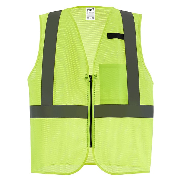 Milwaukee Tool Class 2 High Visibility Yellow Mesh One Pocket Safety Vest - S/M (CSA) - 48-73-2251