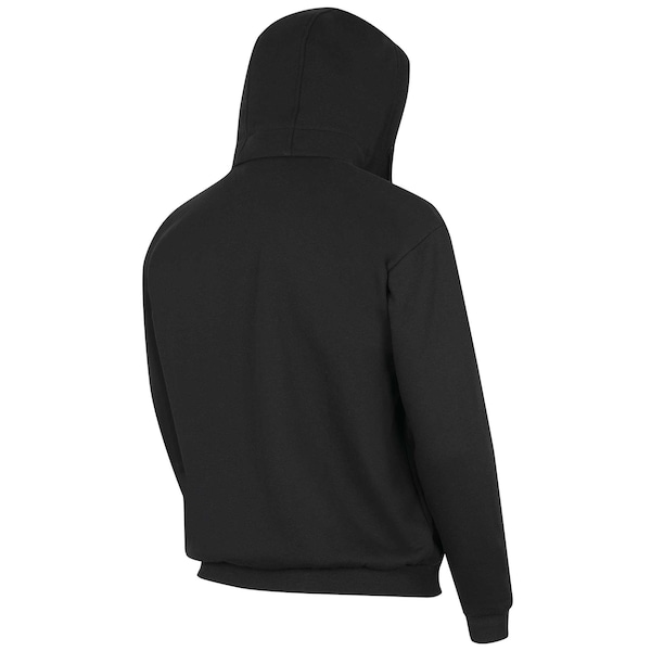 Oberon Hi-Vis 100% FR/Arc-Rated 12 oz Cotton Fleece Hoodie, Zipper Closure, Detachable Hood, Black, S - ZFC207-S