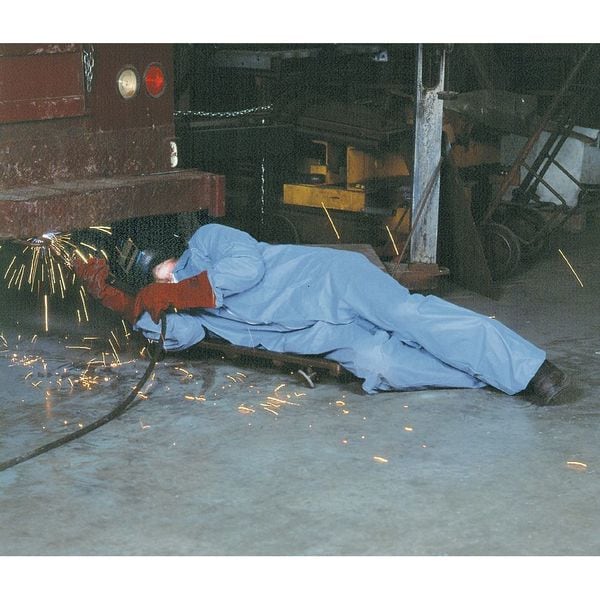Lakeland Disposable Coverall, Collared, 4XL, Pyrolon(R) Plus 2, Zipper, Open Cuff, Open Ankle, Serged Seam - LS7412-4XB