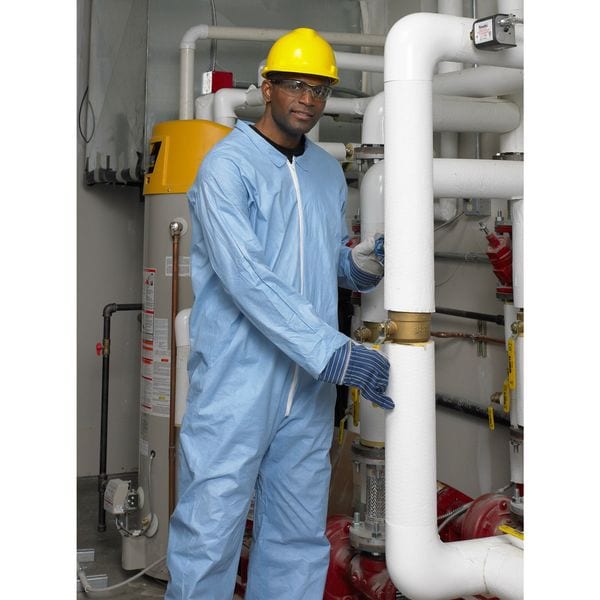 Lakeland Disposable Coverall, Collared, 4XL, Pyrolon(R) Plus 2, Zipper, Open Cuff, Open Ankle, Serged Seam - LS7412-4XB