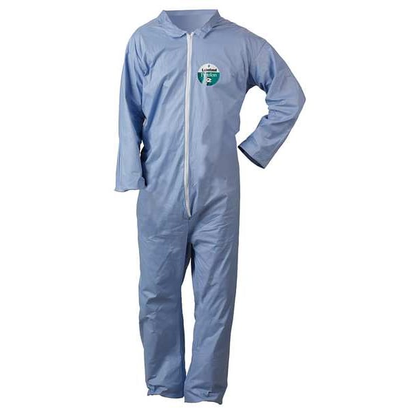 Lakeland Disposable Coverall, Collared, 4XL, Pyrolon(R) Plus 2, Zipper, Open Cuff, Open Ankle, Serged Seam - LS7412-4XB