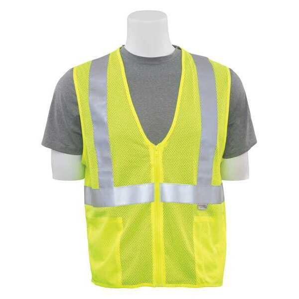 Deltaplus Vest, ANSI, Hi-Viz, Lime, Zipper Closure, 6XL - 14632