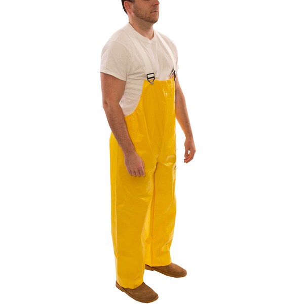 Tingley Rain Bib Overall, PVC, 31 in Inseam, 18 mil Thickness, Yellow, XL - O32007