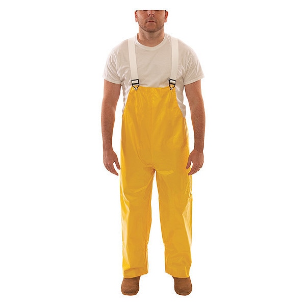 Tingley Rain Bib Overall, PVC, 31 in Inseam, 18 mil Thickness, Yellow, XL - O32007