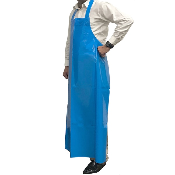 Kleen Handler Waterproof TPU Bib Adjustable Neck Apron, Blue, 7.8 Mil - BLKH-HDS-TPU-AP1B1