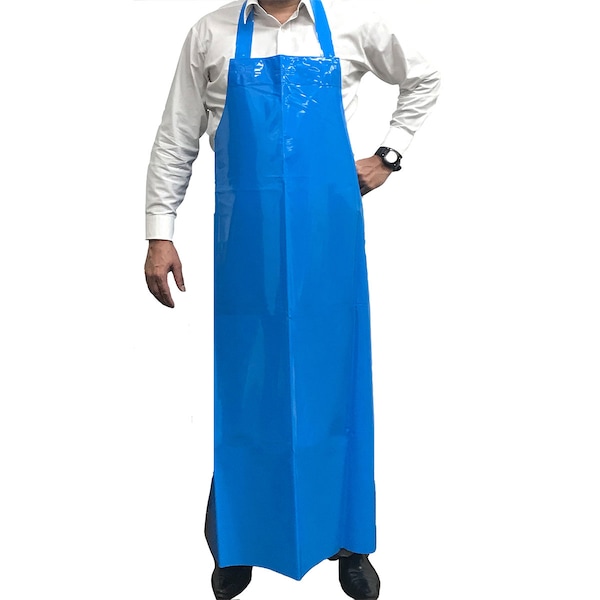 Kleen Handler Waterproof TPU Bib Adjustable Neck Apron, Blue, 7.8 Mil - BLKH-HDS-TPU-AP1B1