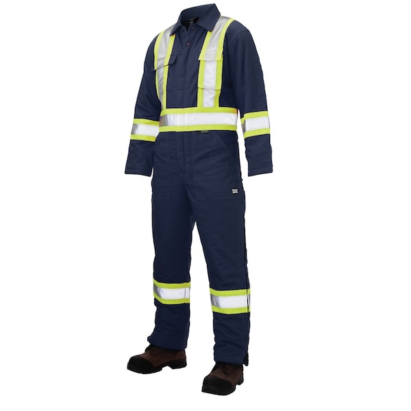 Tough Duck Insulated Duck Safety Coverall, Navy, XL - S78711