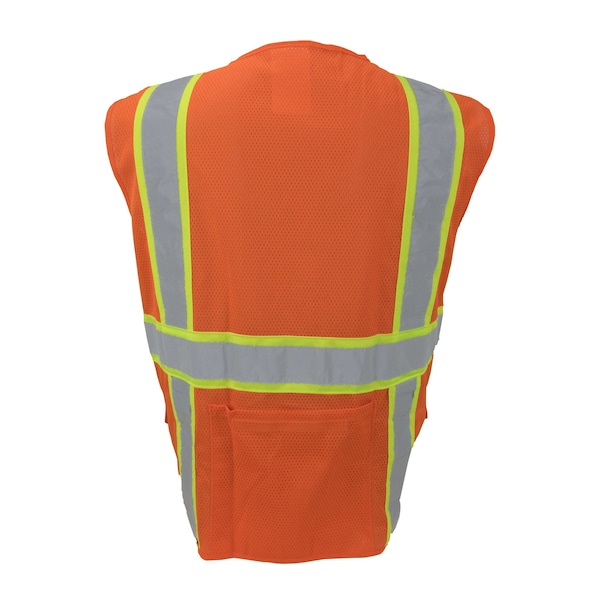 Ironwear Hi-Vis FR Surveyor Safety Vest 2XL Class 2 , Zipper 9 Pockets - 1277FR-OZ-RD-2XL