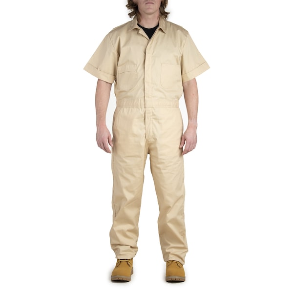 Berne Coverall, Poplin, Short Sleeve, XL, Regular, Navy, Size XL - P700