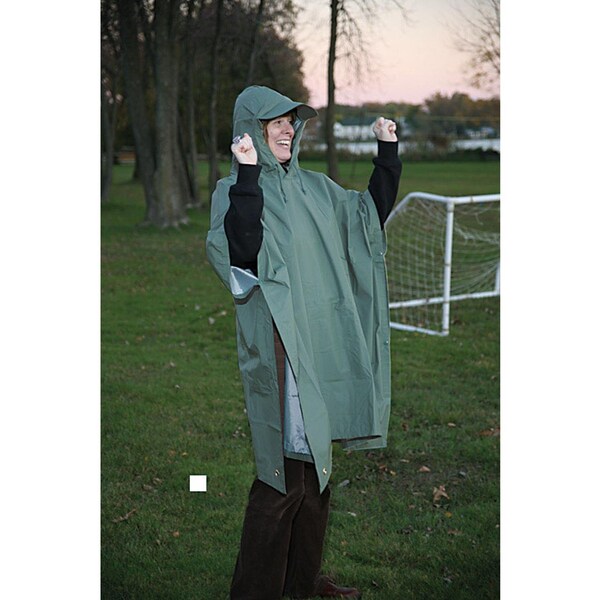 Boulder Creek Boulder Creek Green PVC-Coated Nylon Rain Poncho One Size Fits All - 60360CM