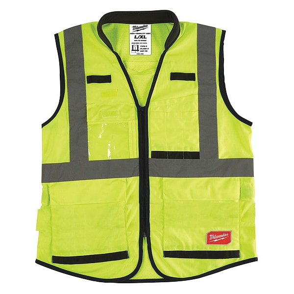 Milwaukee Tool Class 2 High Visibility Yellow Performance Safety Vest - L/XL (CSA) - 48-73-5082