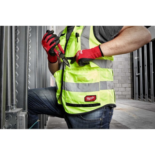 Milwaukee Tool Class 2 High Visibility Yellow Performance Safety Vest - L/XL (CSA) - 48-73-5082