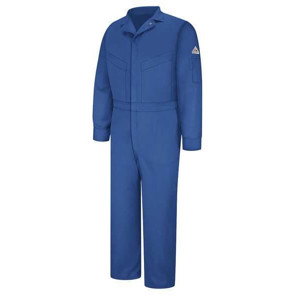 Bulwark Coverall, 9.1 cal/sq cm ATPV, M, 30 1/2 in Inseam, 88% Cotton/12% Nylon, Zipper - CLD4RB RG 40