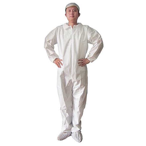 Keystone Safety Disposable Coverall, Collared, 2XL, KeyGuard(R), Zipper, Open Cuff, Open Ankle, Serged Seam, 25 PK - CVL-KG-2XL