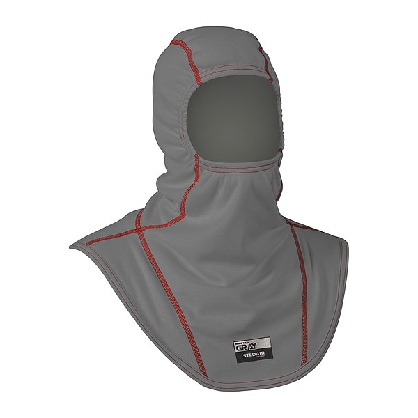Innotex Fire Hood, Not Rated, Nomex(R)/Lenzing FR(R), 8 oz, Gray, Red, M/L - INNOTEX GRAY 35
