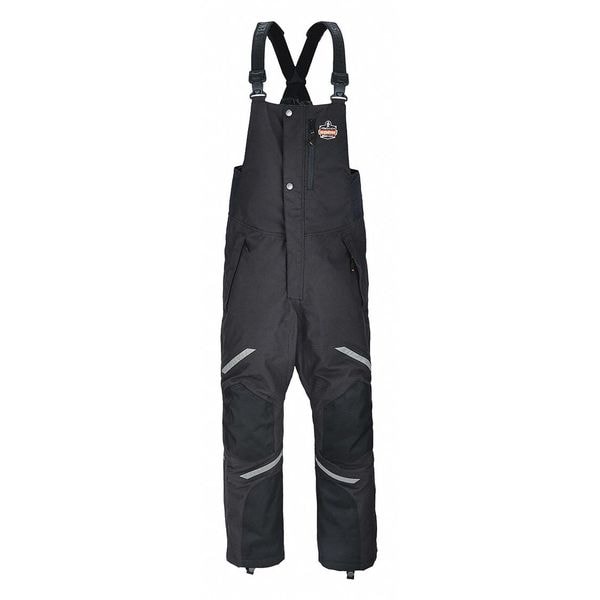 N-Ferno Thermal Bib Overalls, Black, Large, Nylon, 40" Waist, Black, L - 6471
