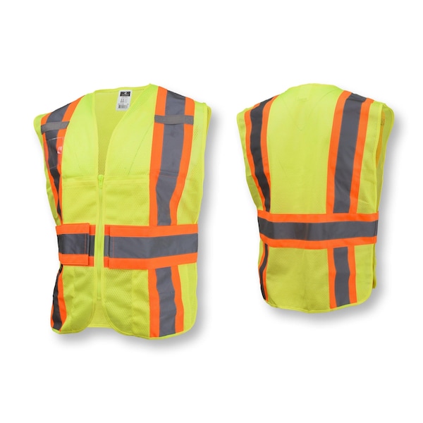 Radians Two-Tone Expandable Safety Vest L Class 2 , Zipper Closure 4 Pockets, 2 Mic Tab, ID Window - SV23-2ZGM-M/L