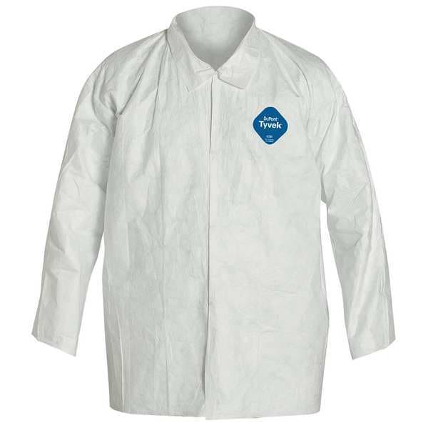Dupont Disposable Shirt, 6XL, Tyvek(R) 400, Snap, Open Cuff, Serged Seam, 50 PK - TY303SWH6X005000