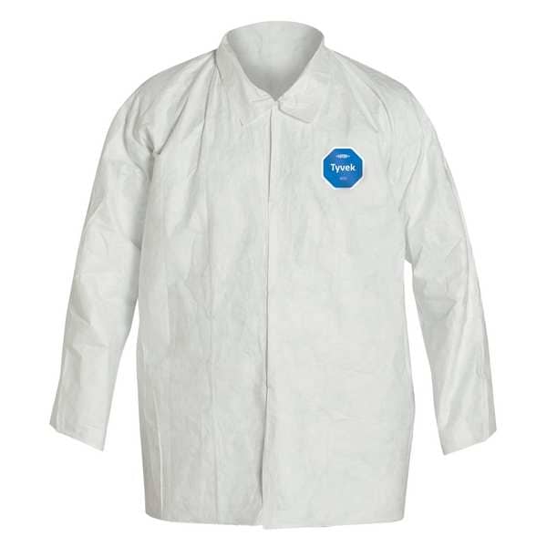 Dupont Disposable Shirt, 6XL, Tyvek(R) 400, Snap, Open Cuff, Serged Seam, 50 PK - TY303SWH6X005000
