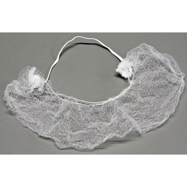 Cellucap Beard Cover, Nylon, 20 in Dia., White, Universal, 1000 PK - BN-500