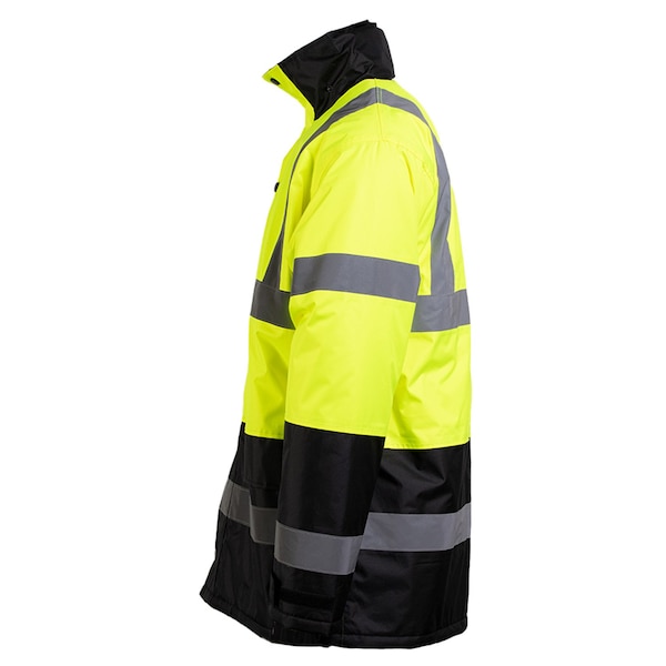Game Workwear Hi-Vis Bomber Jacket, 100% Polyester 300 Denier Oxford, Hi Vis Lime, L - 1320E