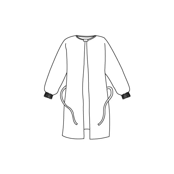 Kappler ProVent Wrap-Around Gown, Knit Cuffs, White, L, 30PK - PVS101WH--LG