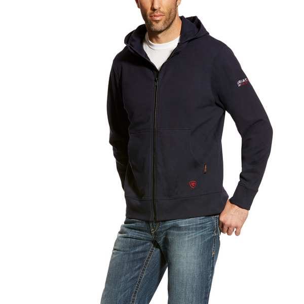Ariat Flame-Resistant Full Zip Hoodie, 21.2 cal/sq cm, L, 11 oz Zipper Closure - 10023979