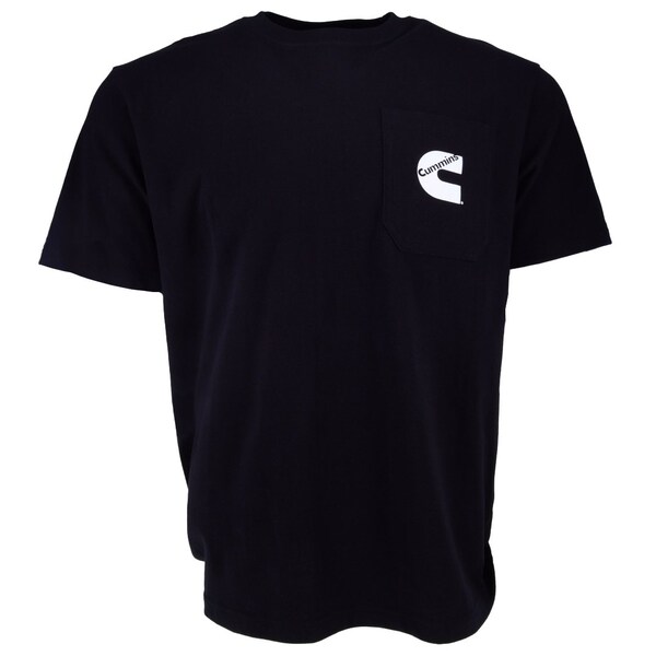 Cummins Unisex T-Shirt Short Sleeve Black Cotton Pocket Tee - XL - CMN4748