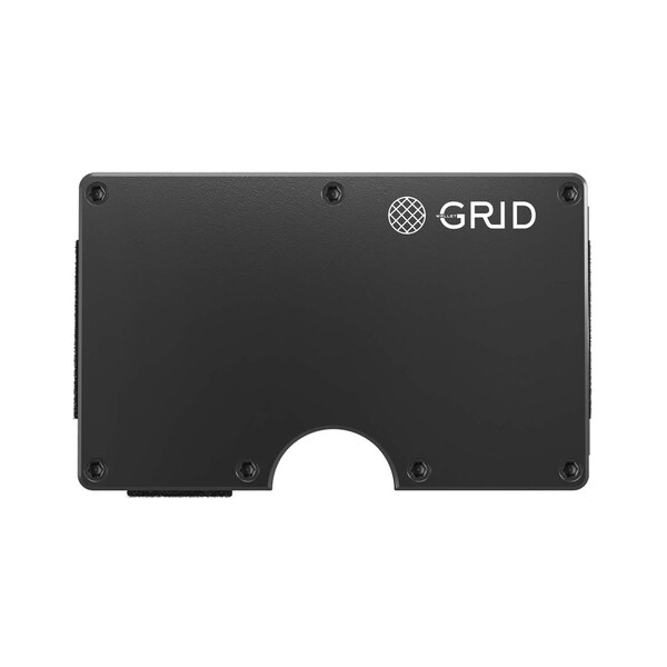 Grid Wallet Gunmetal Aluminum Wallet with Money Clip - ALUGM-CLIP