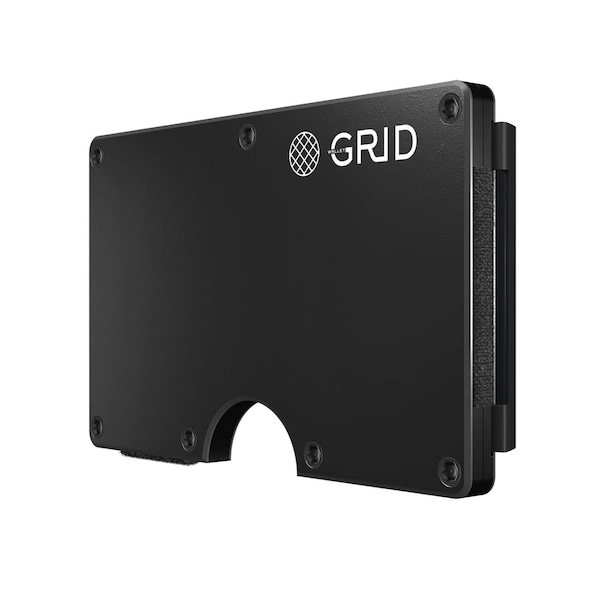 Grid Wallet Gunmetal Aluminum Wallet with Money Clip - ALUGM-CLIP