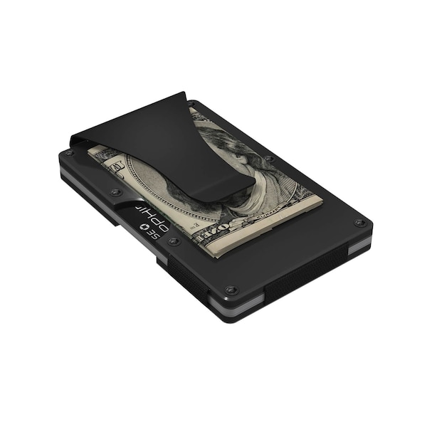 Grid Wallet Gunmetal Aluminum Wallet with Money Clip - ALUGM-CLIP