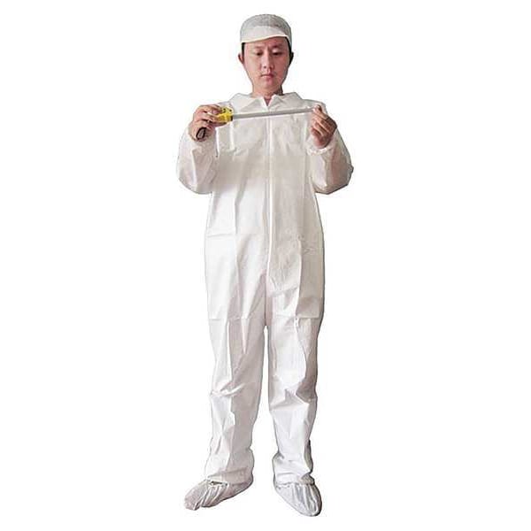 Keystone Safety Disposable Coverall, Collared, L, KeyGuard(R), Zipper, Elastic Cuff, Elastic Ankle, Serged Seam - CVL-KG-E-LRG