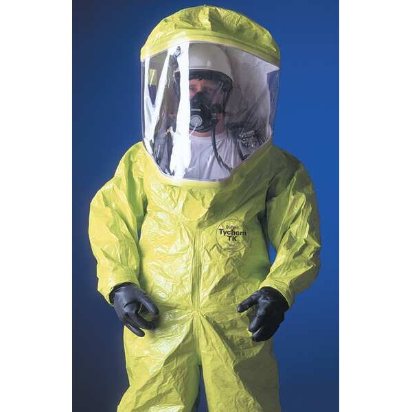 Dupont Encapsulated Suit, Encapsulated Level A, 4XL, Tychem(R) 10000, Hook-and-Loop, Attached Glove Cuff - TK555TLY4X000100
