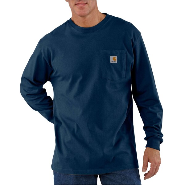 Carhartt TK0126 M Loose Fit HW LS Pocket T-Shirt - K126-NVY
