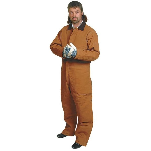 Condor Coverall, Cotton, 12 oz Fabric Weight, 32 in Inseam, Brown, 3XL - 1FBC3