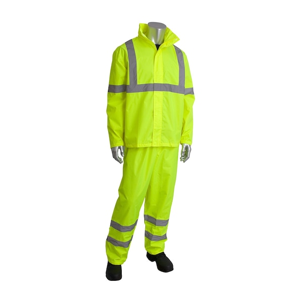 Pip Hi-Visibility Class 3 Rain Suit, Lm Yl, M - 353-1000LY-S/M