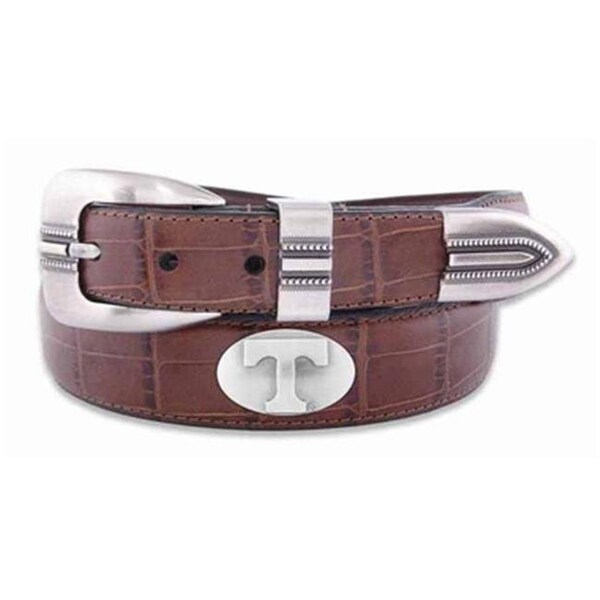 Zeppelinproducts ZeppelinProducts UTN-BOLPTCRC-TAN-36 Tennessee Concho Croc Tan Leather Belt; 36 Waist - UTN-BOLPTCRC-TAN-36