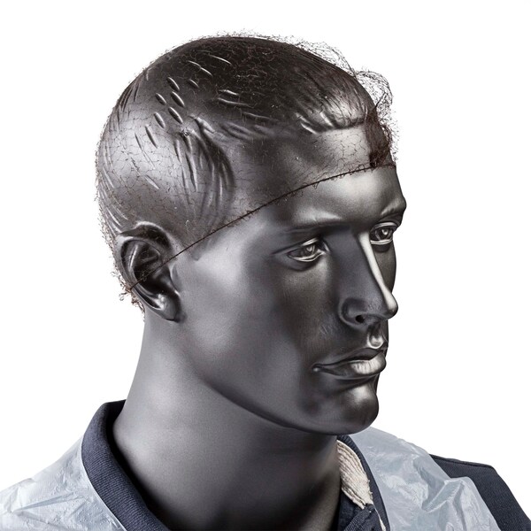 Amercareroyal Royal 28" Latex Free Dark Brown Light Weight Hairnet, PK2880 - RPH144LTDB28