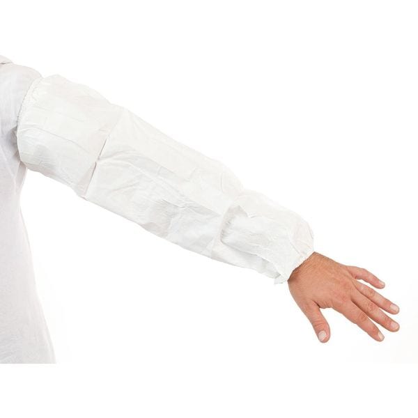International Enviroguard MicroGuard CE(TM) Disposable Sleeve, 18 in Length, 15 mil Thick, Serged Seam, White, 200 PK - CE8065CI