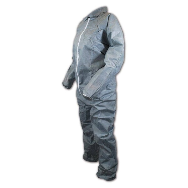 Magid Disposable Coverall, Collared, 2XL, SmsSMS, Zipper, Serged Seam - CVZ4G-XXL