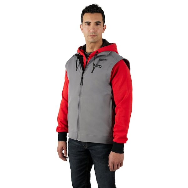 Milwaukee Tool M12 TOUGHSHELL Men's Heated Vest, Includes: M12 Battery Holder, Gray, Large - 304G-20L