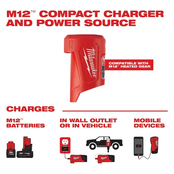 Milwaukee Tool M12 TOUGHSHELL Men's Heated Vest, Includes: M12 Battery Holder, Gray, Large - 304G-20L