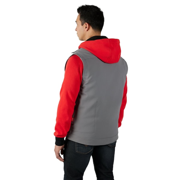Milwaukee Tool M12 TOUGHSHELL Men's Heated Vest, Includes: M12 Battery Holder, Gray, Large - 304G-20L