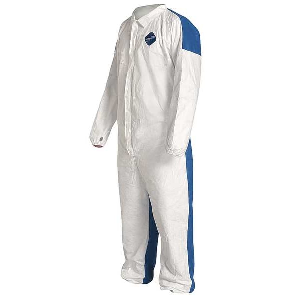 Dupont Tyvek 400 Collared Disposable Coverall, High Density Spunbond Polyethylene, XL, White, 25 Pack - TD125SWBXL0025CM