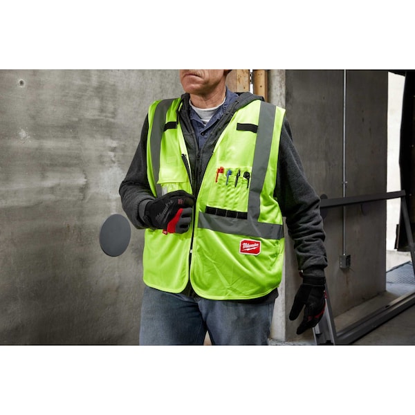 Milwaukee Tool Class 2 High Visibility Yellow Safety Vest - L/XL - 48-73-5022