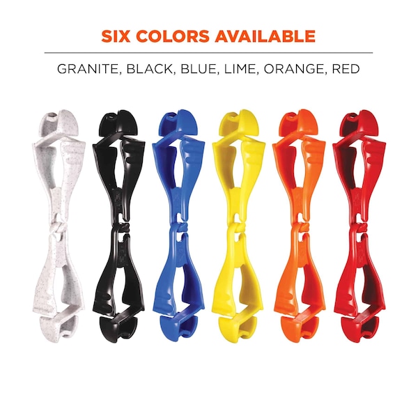 Ergodyne Glove Clip Holder with Dual Clips 3400, 100 Pairs, Orange, 100PK - 19718-BULK