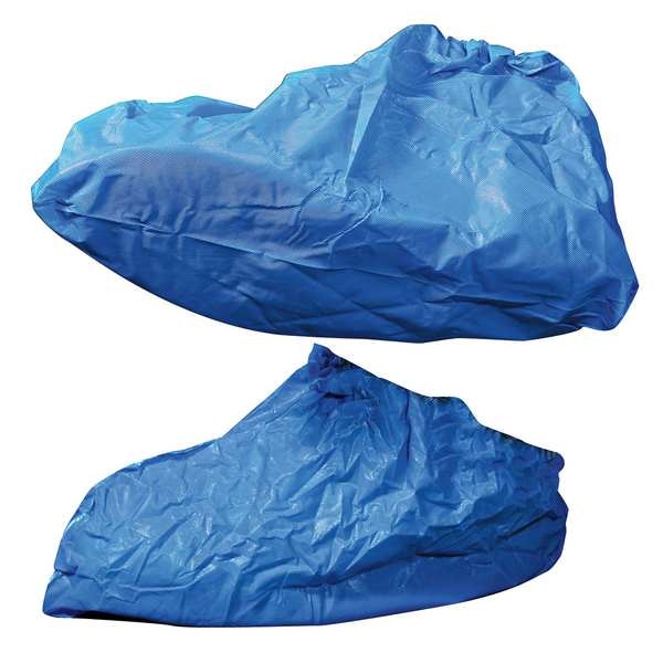 Cellucap Shoe Covers, Polyethylene, 9 in Overall Height, Elastic Closure, Blue, XL, Pack of 300 - 26011B