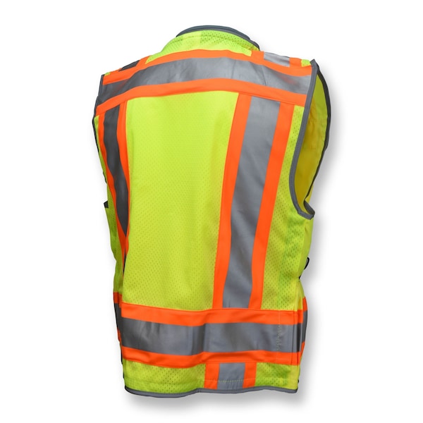 Radians Two-Tone Hi-Vis Engineer Vest L Class 2 , Zipper 15 Pockets, 2 Mic Tab - SV55-2ZGD-L